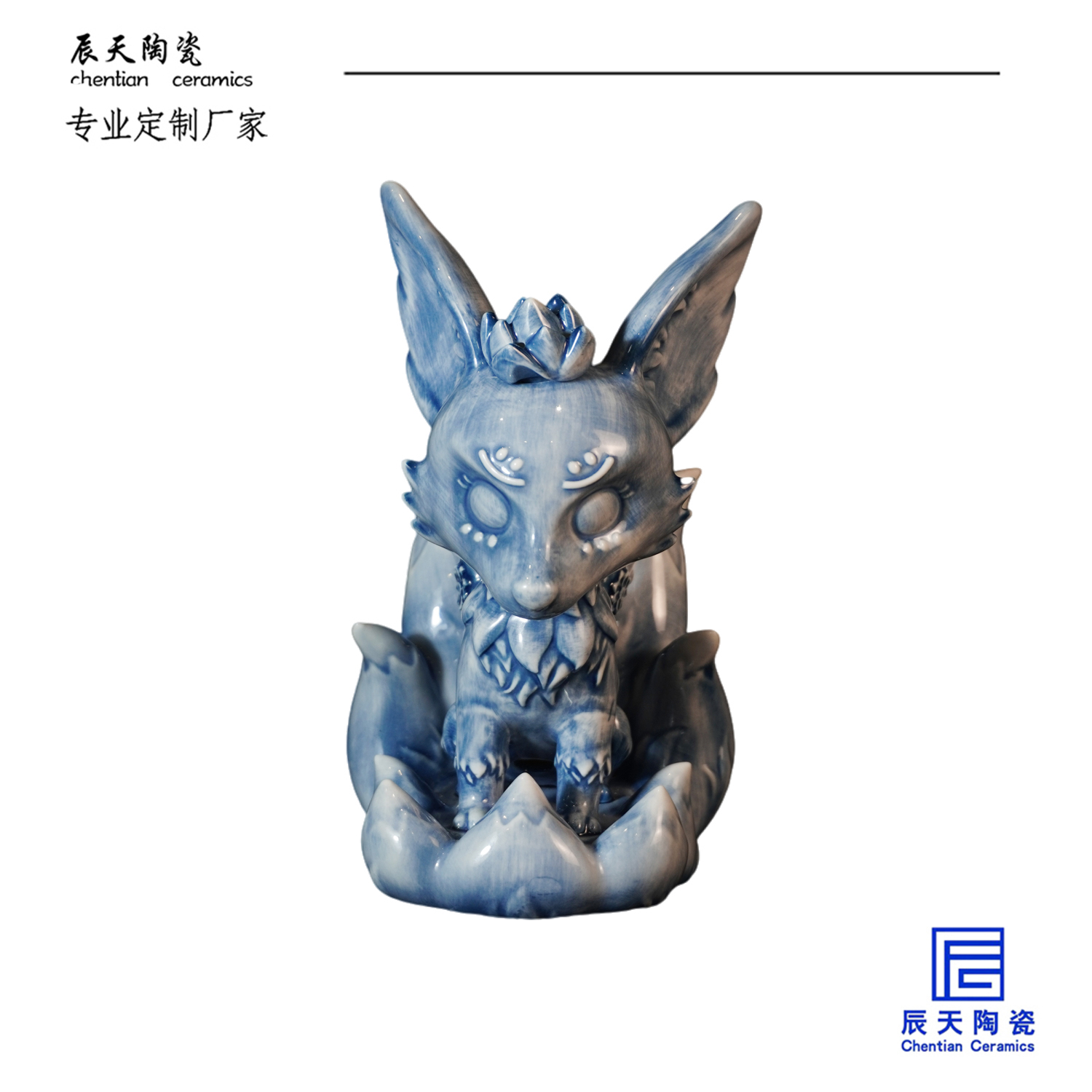 <b>客戶定制 動(dòng)漫卡通陶瓷狐貍潮玩手辦</b>